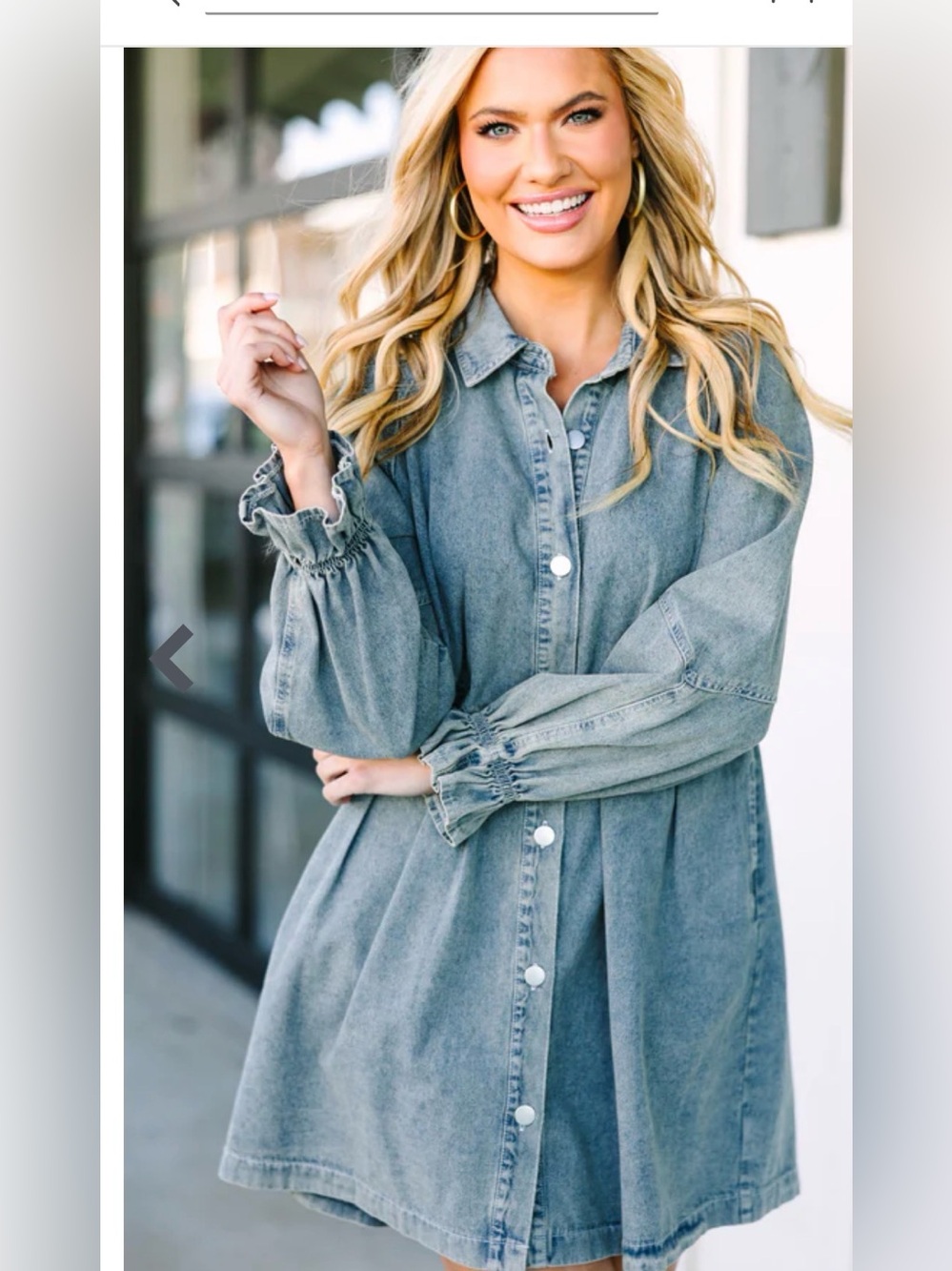 So Me Washed Denim Button-Front Dress - Blue Rodeo Western Small